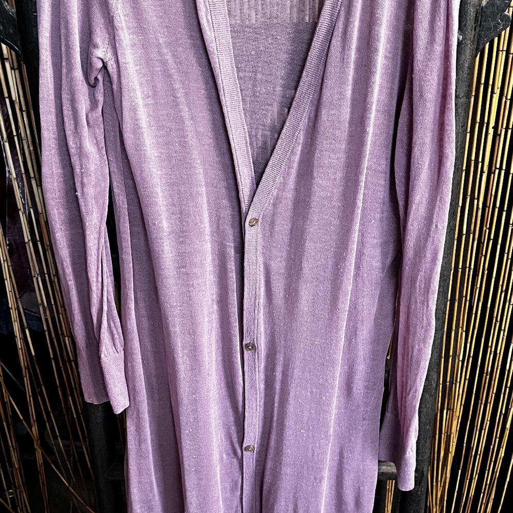 full length violet duster by Maeve at Anthropology.